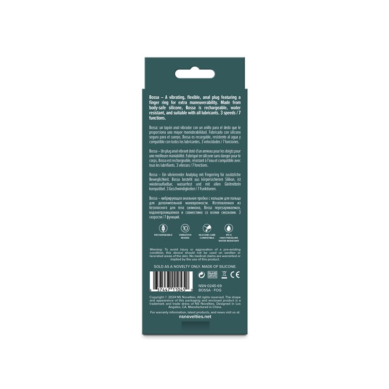 Lust-n-Dreams - Bossa - Fog - White 12.5 cm USB Rechargeable Vibrating Butt Plug - Silk and Sin