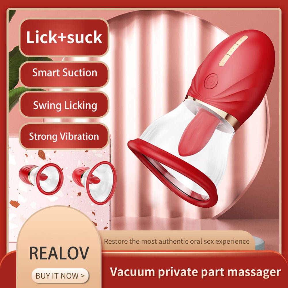 LuvPump Adoramor - Red USB Rechargeable Licking & Sucking Ladies Pump - silkandsin