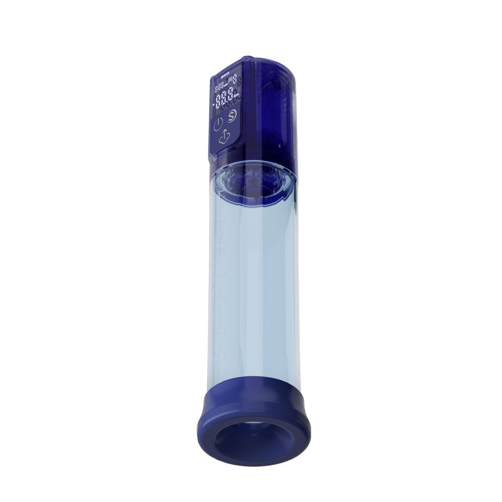 LuvPump Bathfun Smart Aqua Penis Pump - Blue USB - C Rechargeable Waterproof Automatic Penis Pump - silkandsin