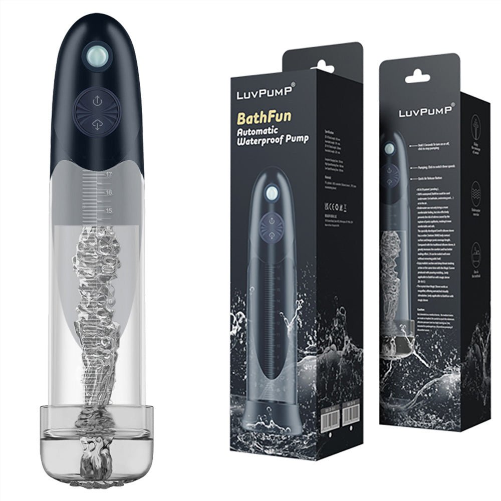LuvPump BathFun - USB Rechargeable Waterproof Automatic Penis Pump - silkandsin