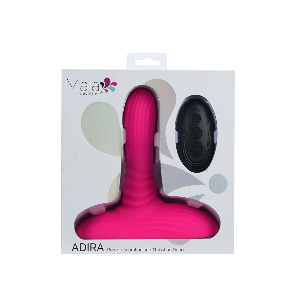 Maia ADIRA - Pink USB Rechargeable Thrusting Vibrator with Wireless Remote - Silk and Sin