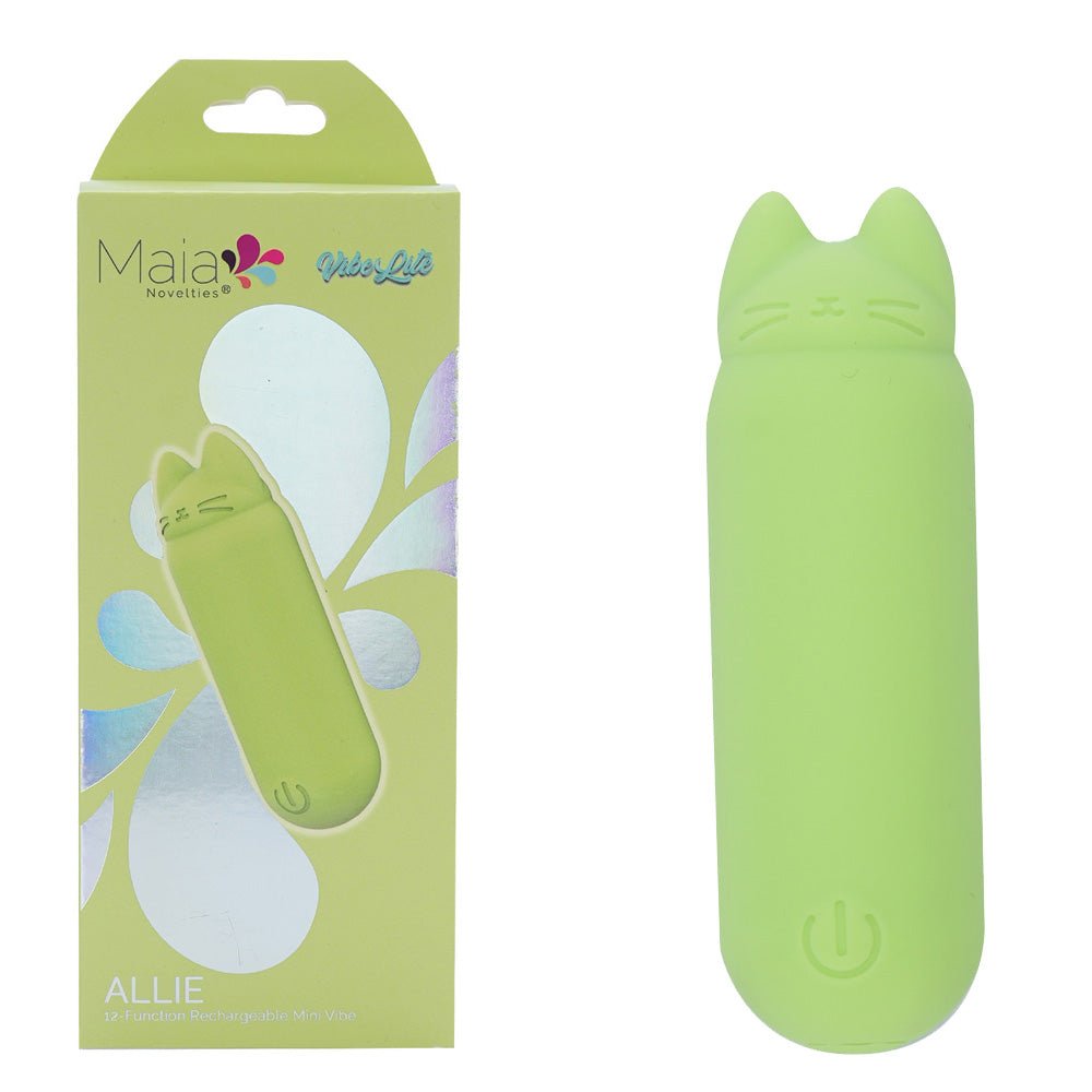 Maia ALLIE - Green 7.6 cm USB Rechargeable Vibrating Bullet - Silk and Sin