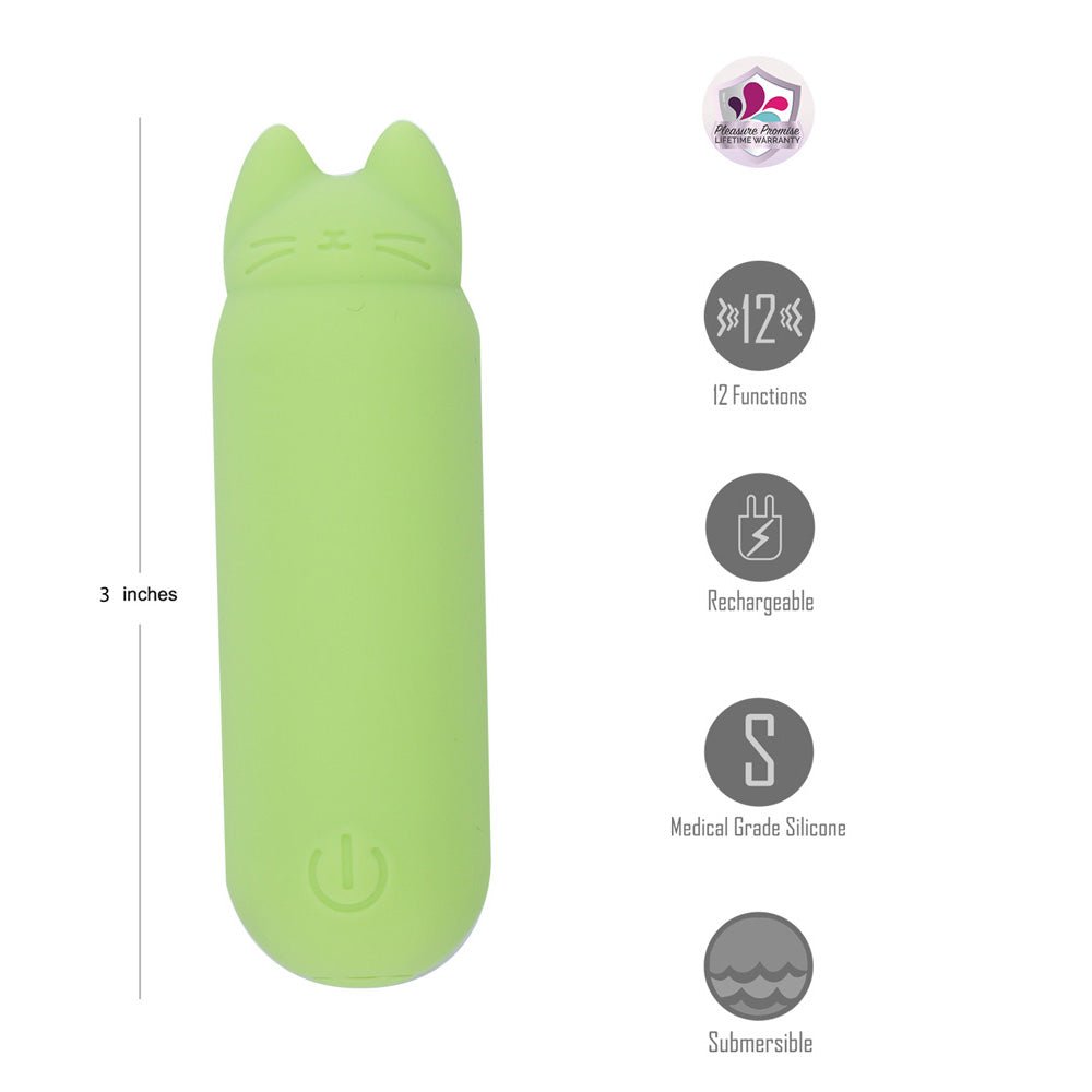 Maia ALLIE - Green 7.6 cm USB Rechargeable Vibrating Bullet - Silk and Sin