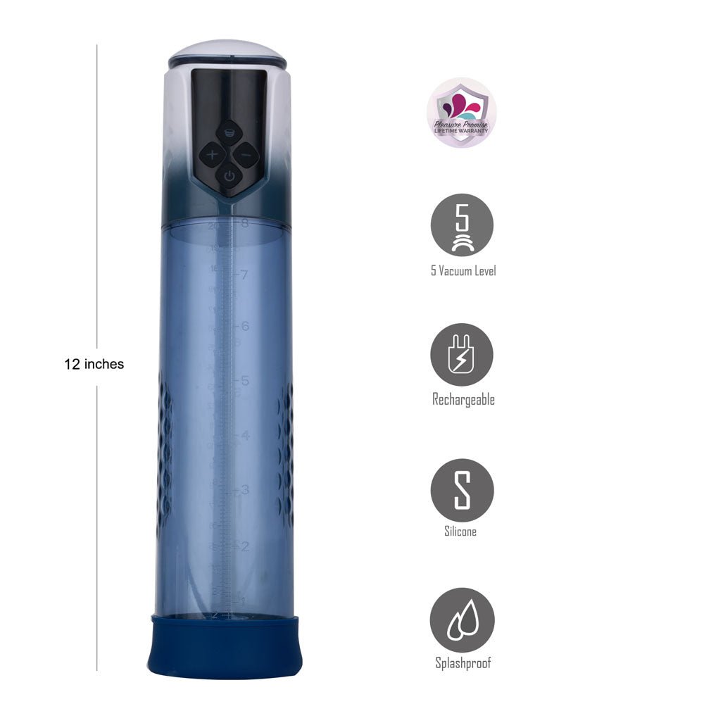 Maia ARCHER - Blue USB Rechargeable Automatic Penis Pump - Silk and Sin