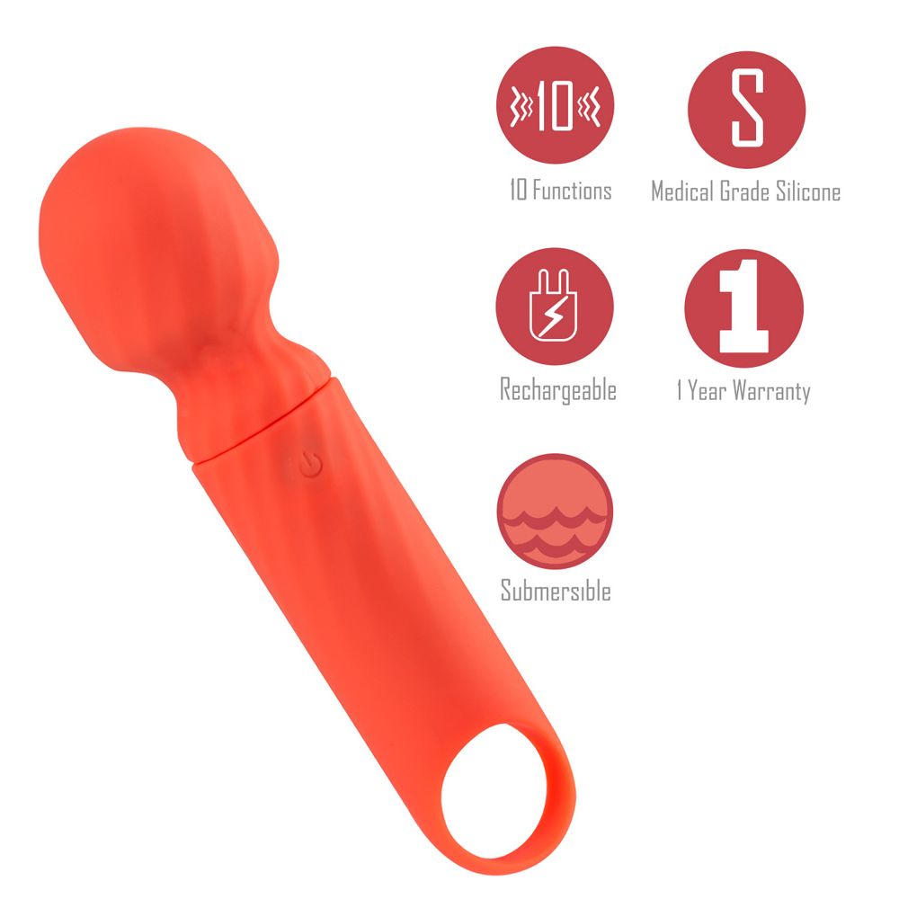 Maia DOLLY - Orange - Orange 12.7 cm USB Rechargeable Massage Wand - Silk and Sin