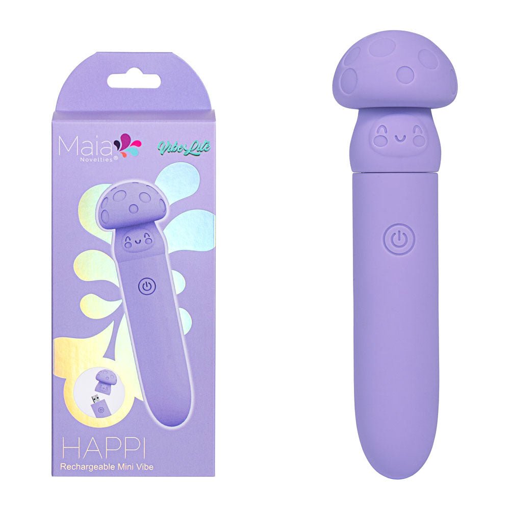 Maia HAPPI - Purple 11.1 cm USB Rechargeable Bullet - Silk and Sin