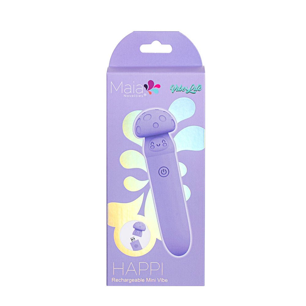 Maia HAPPI - Purple 11.1 cm USB Rechargeable Bullet - Silk and Sin