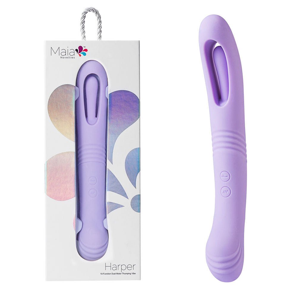 Maia HARPER - Purple 24.1 cm USB Rechargeable Vibrator - Silk and Sin