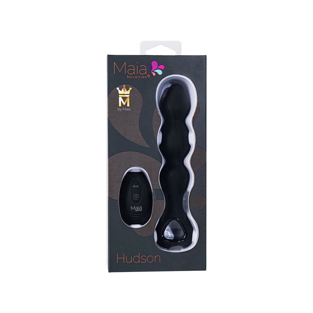 Maia HUDSON - Black 19 cm USB Rechargeable Anal Vibrator with Wireless Remote - Silk and Sin
