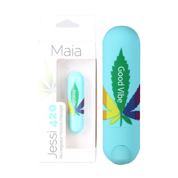 Maia Jessi 420 - Teal 7.6 cm USB Rechargeable Bullet - Silk and Sin