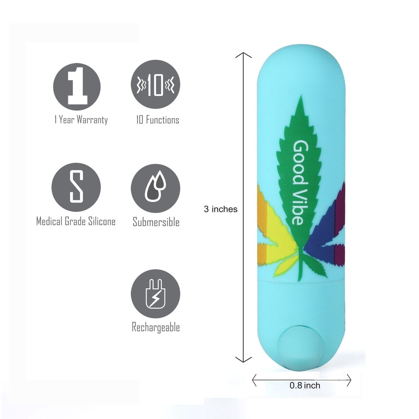 Maia Jessi 420 - Teal 7.6 cm USB Rechargeable Bullet - Silk and Sin