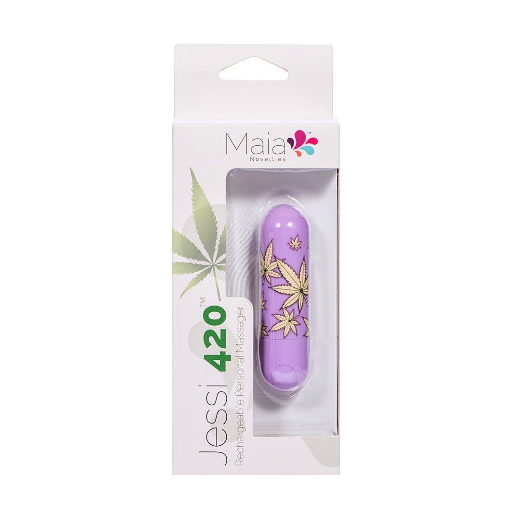 Maia Jessi 420 - Violet 7.6 cm USB Rechargeable Bullet - Silk and Sin