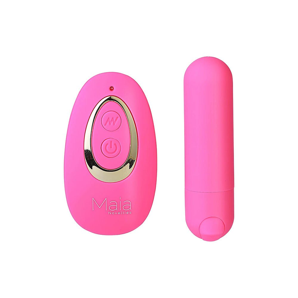 Maia JESSI Remote - Pink 7.6 cm USB Rechargeable Bullet with Wireless Remote - silkandsin