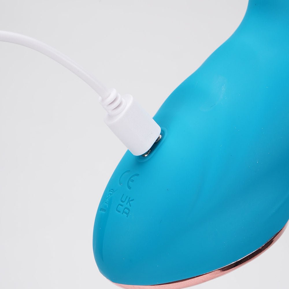 Maia KENNEDI - Blue 23.5 cm USB Rechargeable Triple Stimulating Vibrator - Silk and Sin