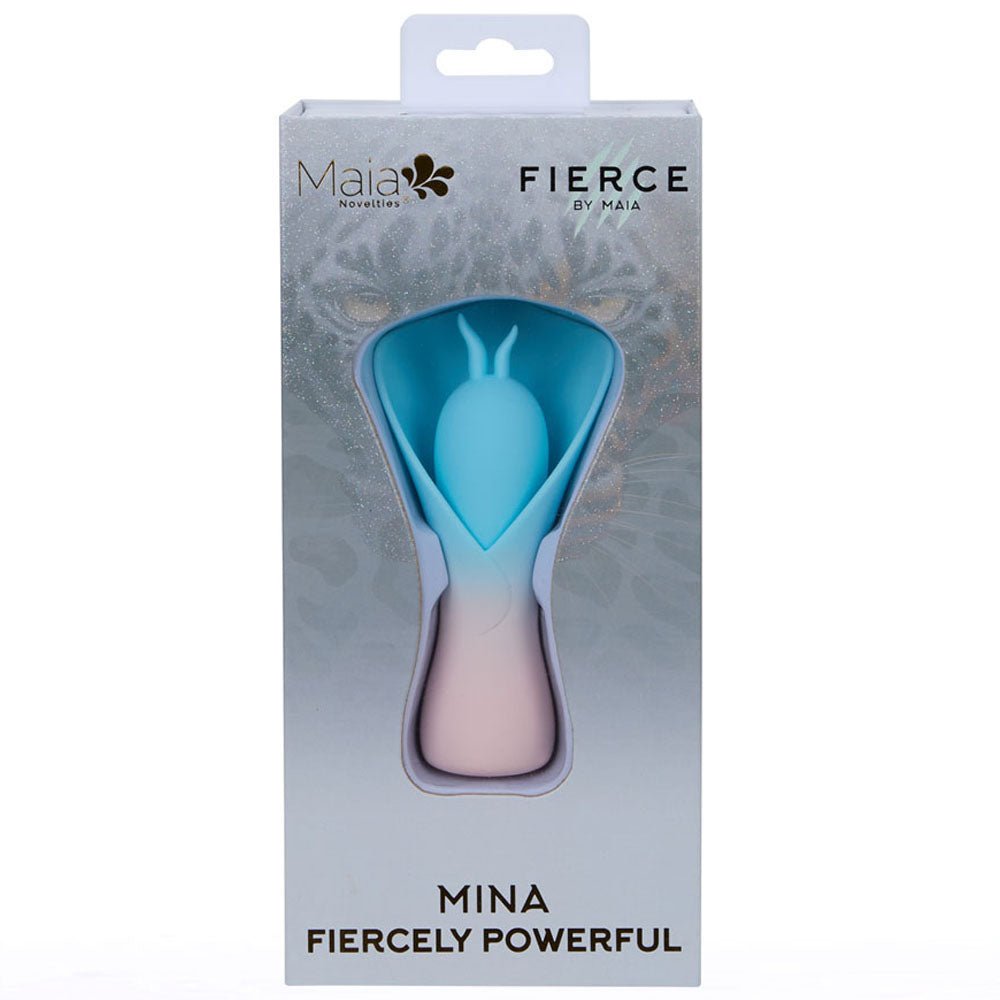 Maia MINA - Blue - Blue/Pink USB Rechargeable Fluttering Flower Stimulator - Silk and Sin