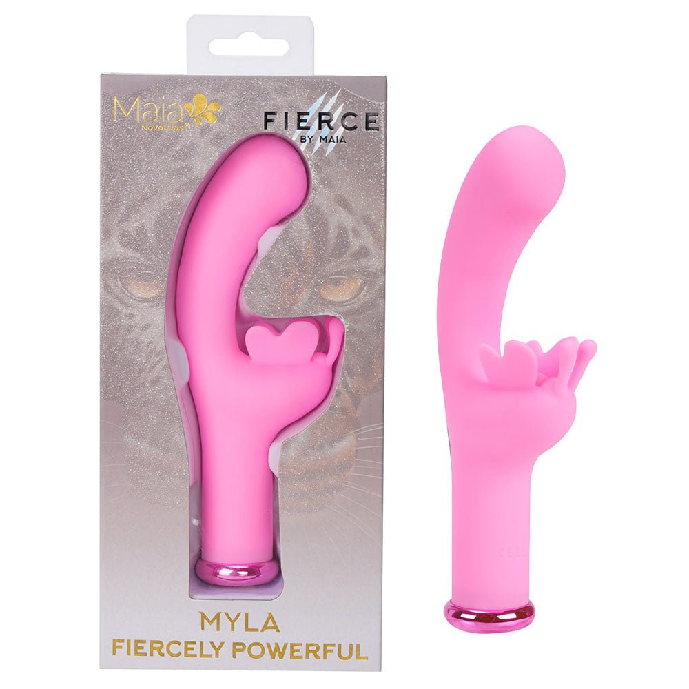 Maia MYLA - Pink - Pink 15.9 cm USB Rechargeable Butterfly Vibrator - Silk and Sin