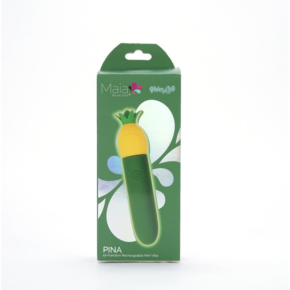 Maia PINA - Green/Yellow 11.1 cm USB Rechargeable Bullet - Silk and Sin