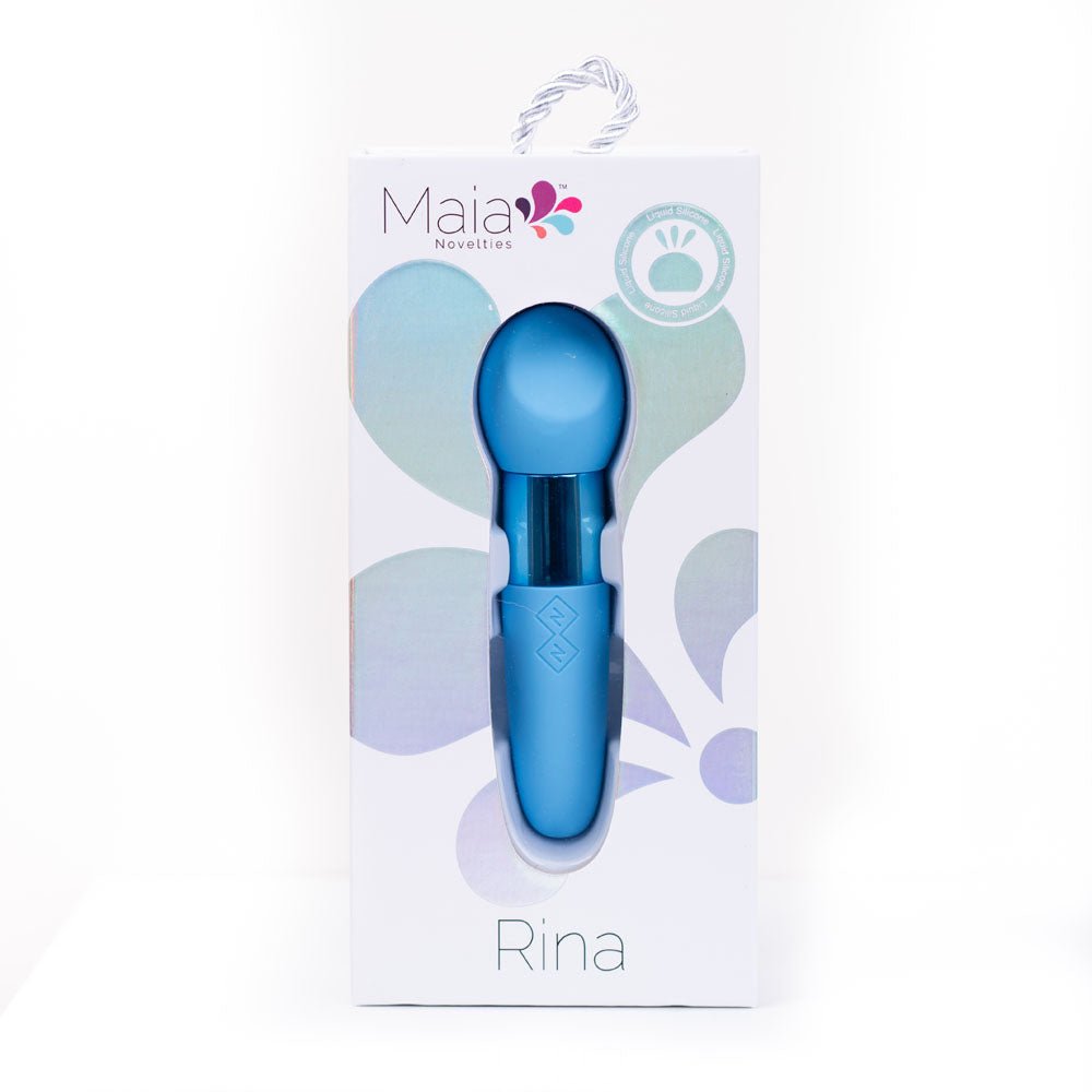 Maia RINA - Blue - Blue 13.3 cm USB Rechargeable Vibrator - Silk and Sin