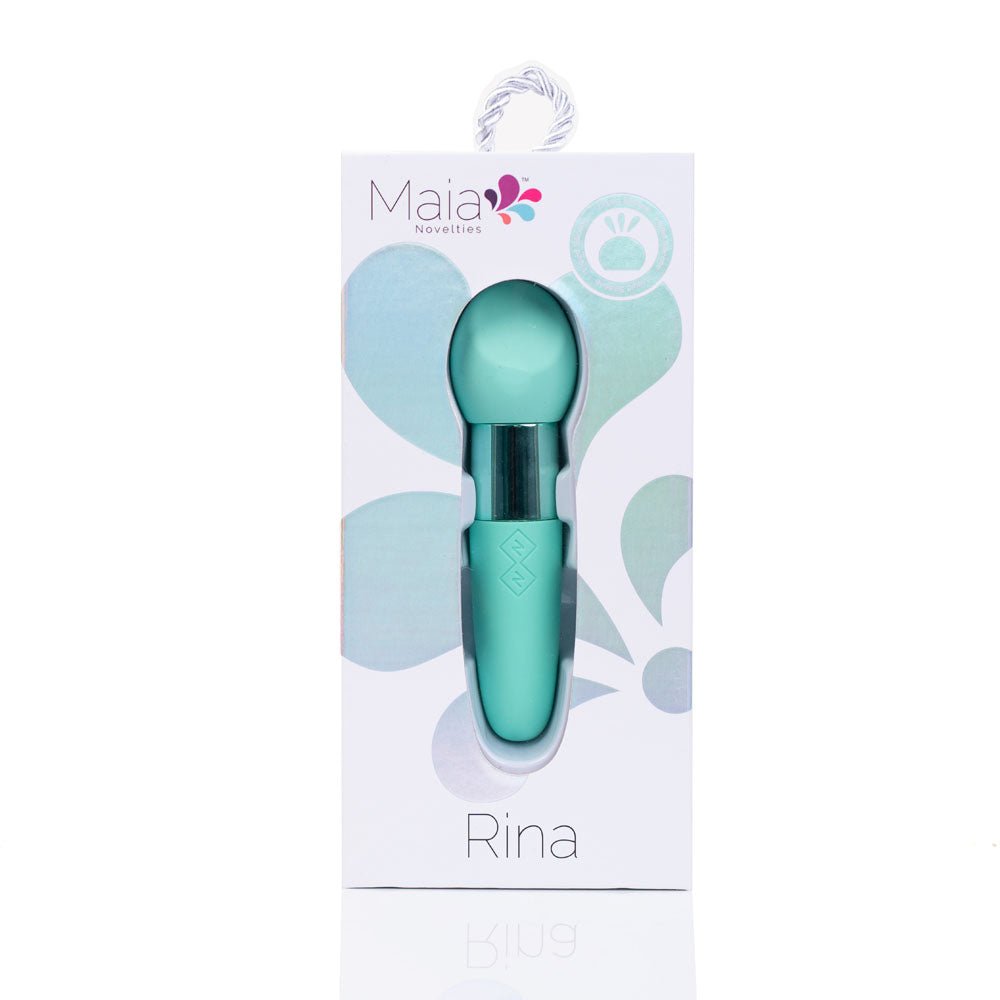 Maia RINA - Teal - Teal 13.3 cm USB Rechargeable Vibrator - Silk and Sin