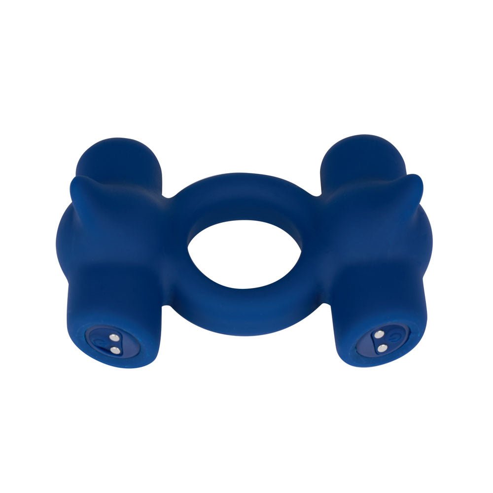 Maia RONAN - Blue - Blue USB Rechargeable Dual Vibrating Cock Ring - Silk and Sin