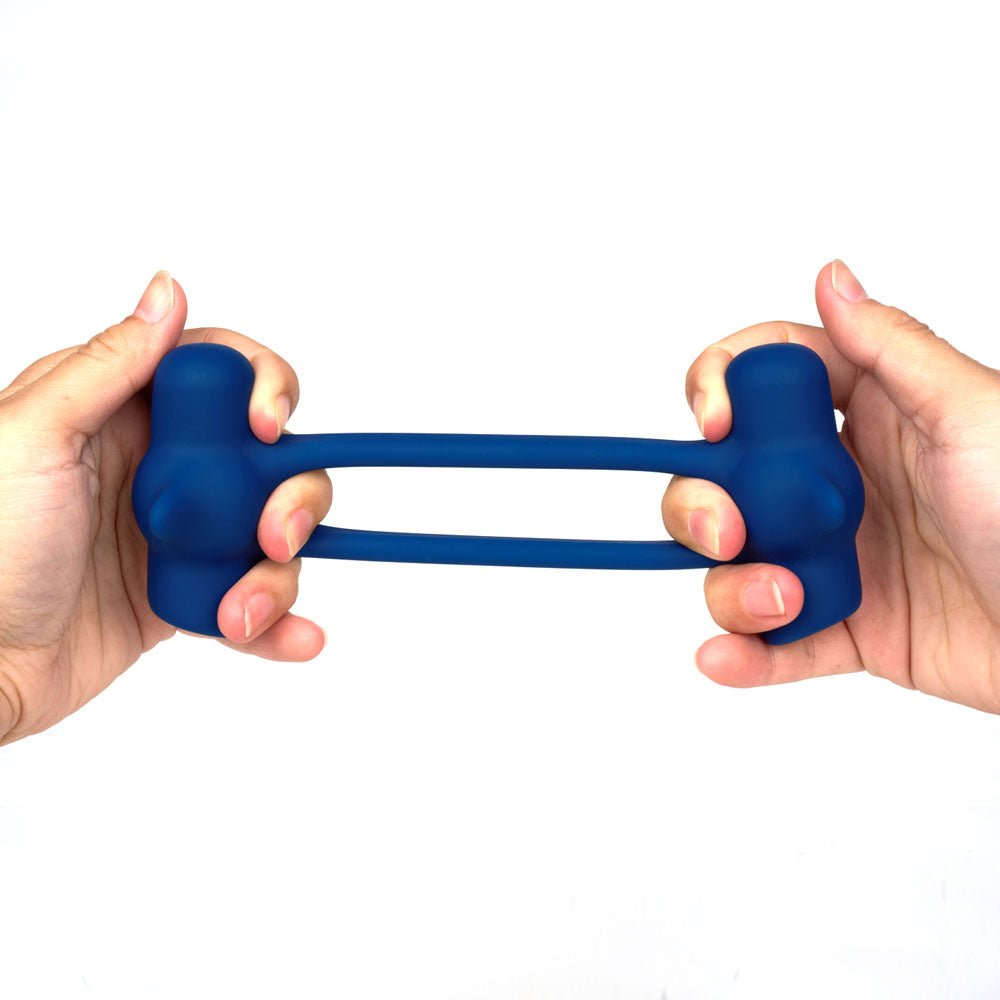 Maia RONAN - Blue - Blue USB Rechargeable Dual Vibrating Cock Ring - Silk and Sin
