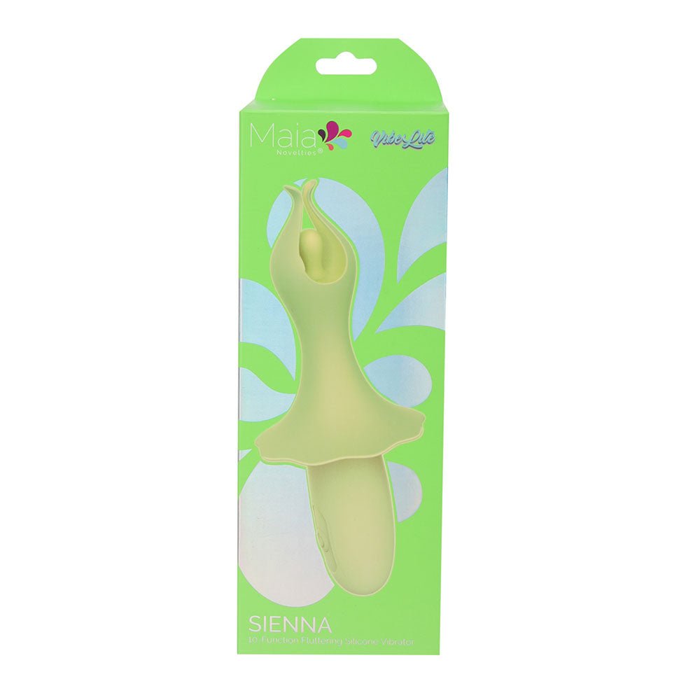 Maia SIENNA - Green - Green 15.2 cm USB Rechargeable Fluttering Bullet - Silk and Sin