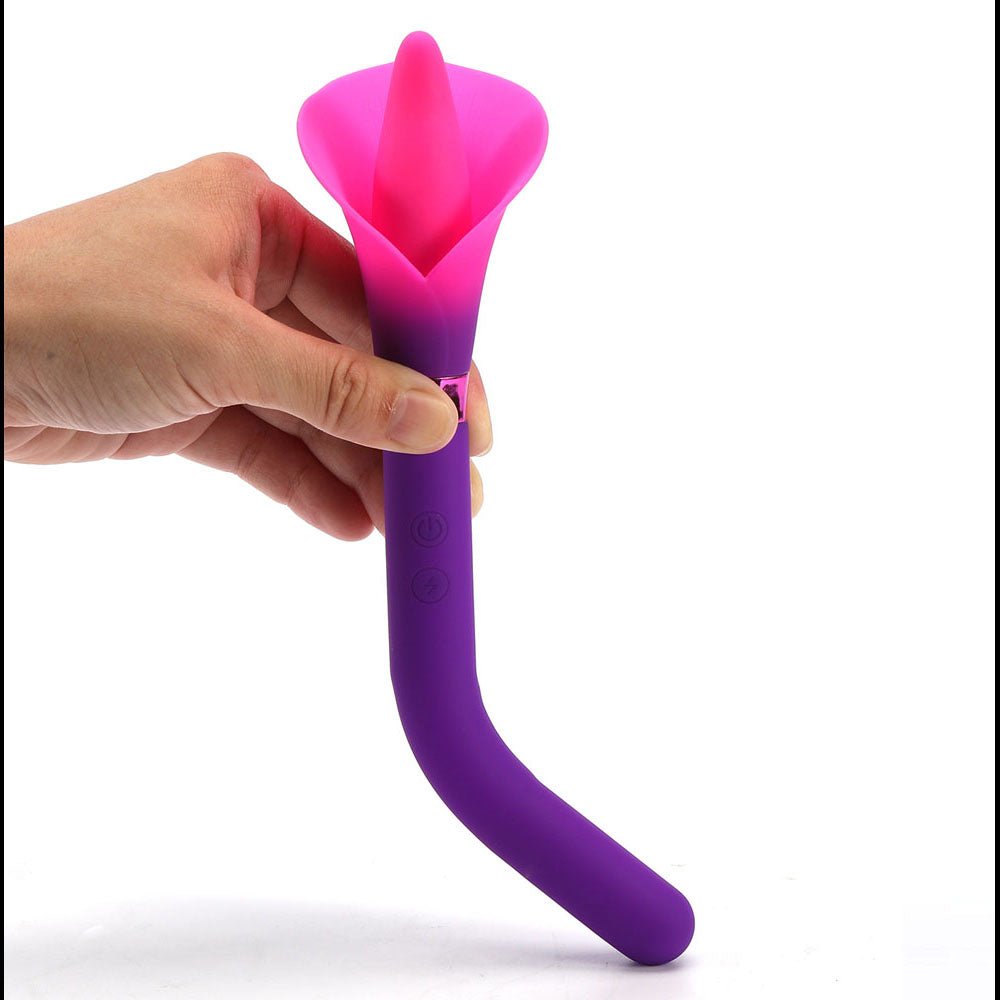 Maia VALA - Purple - Purple/Pink 22.2 cm USB Rechargeable Flower Vibrator - Silk and Sin
