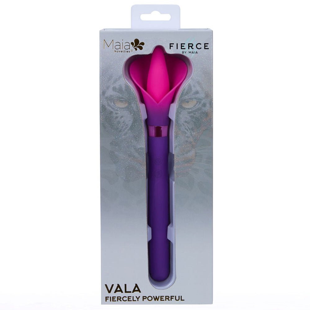 Maia VALA - Purple - Purple/Pink 22.2 cm USB Rechargeable Flower Vibrator - Silk and Sin