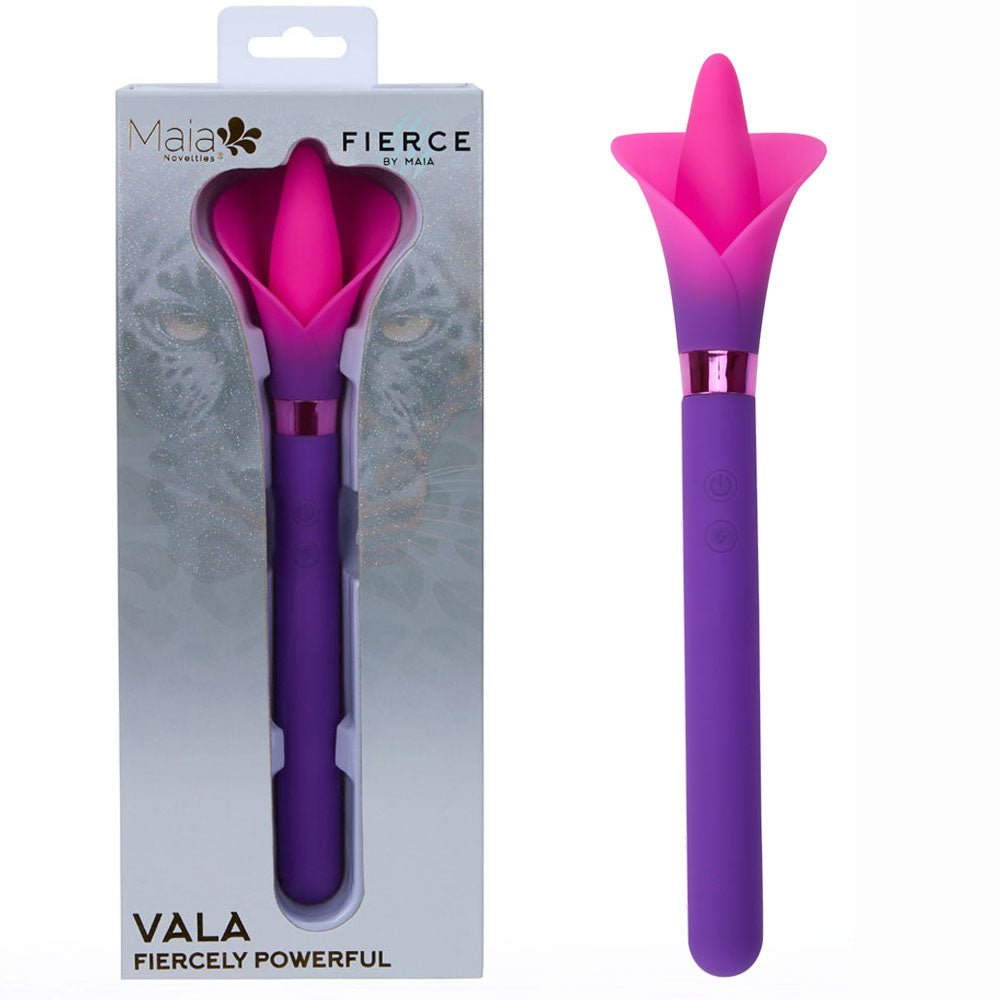 Maia VALA - Purple - Purple/Pink 22.2 cm USB Rechargeable Flower Vibrator - Silk and Sin