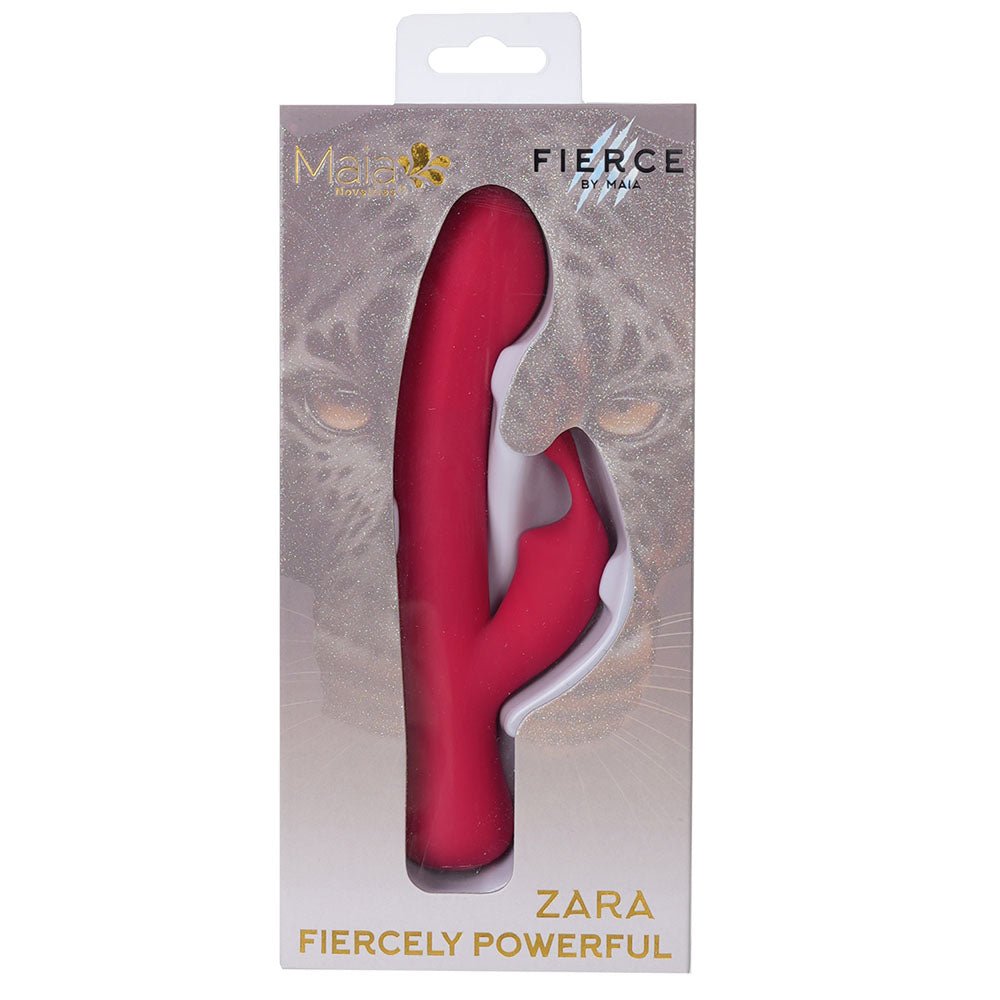 Maia ZARA - Red - Red 17.1 cm USB Rechargeable Rabbit Vibrator - Silk and Sin