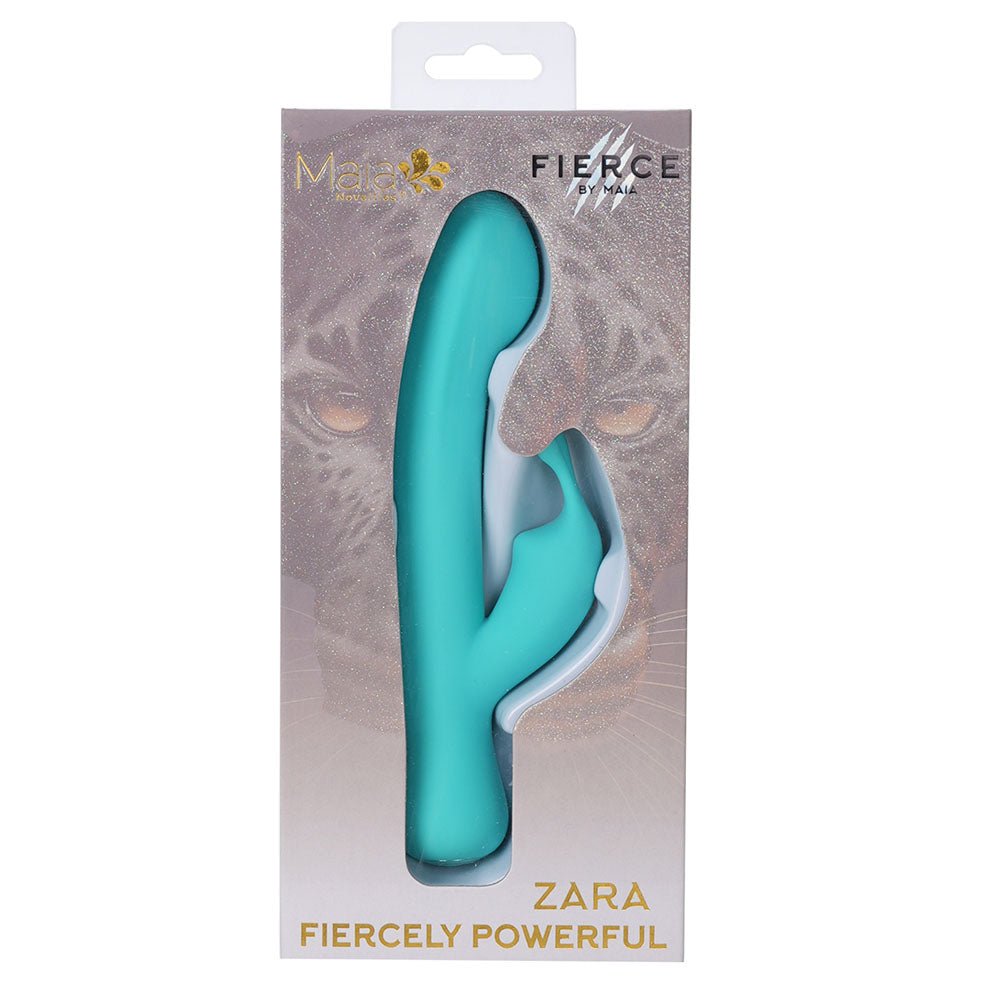 Maia ZARA - Teal - Teal 17.1 cm USB Rechargeable Rabbit Vibrator - Silk and Sin