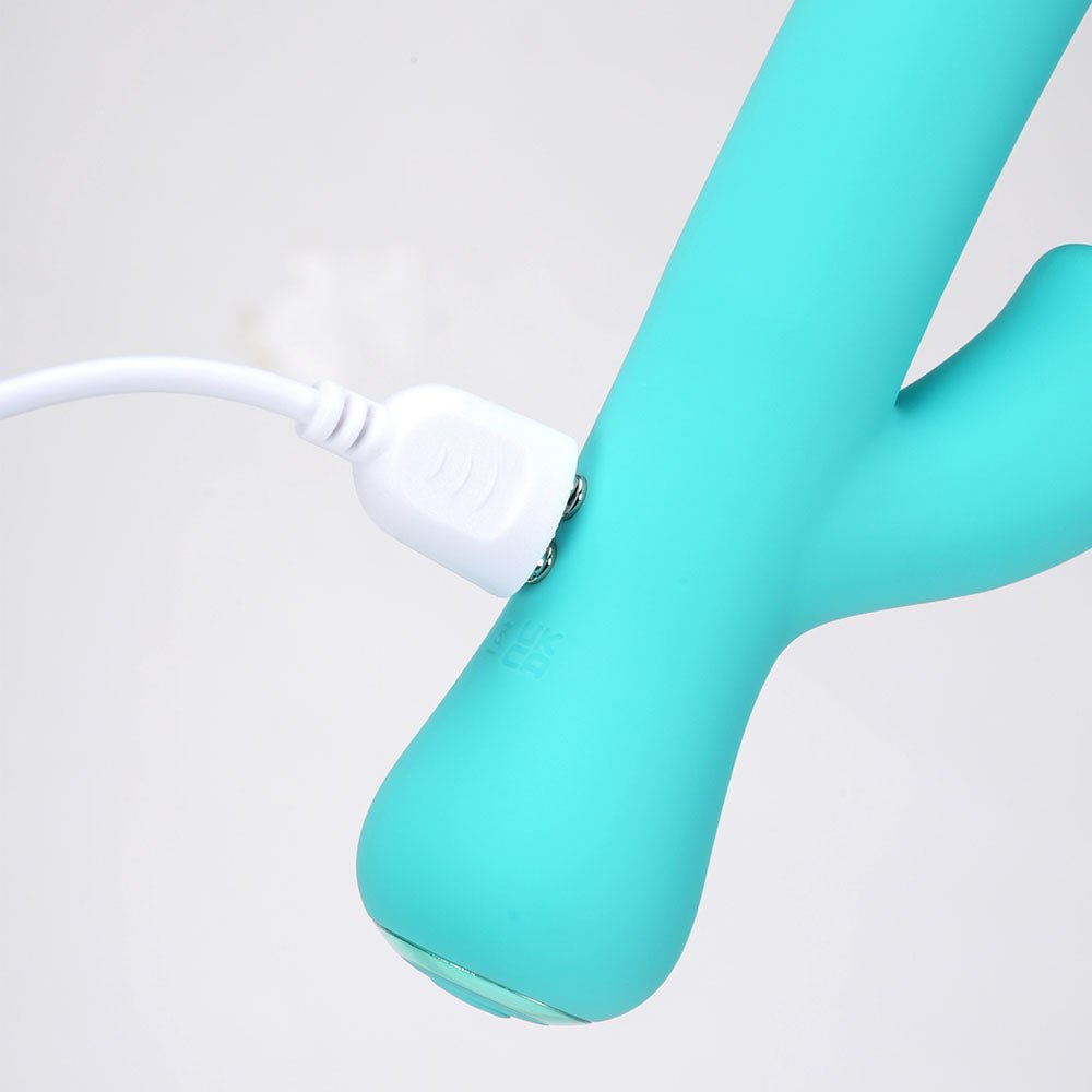 Maia ZARA - Teal - Teal 17.1 cm USB Rechargeable Rabbit Vibrator - Silk and Sin