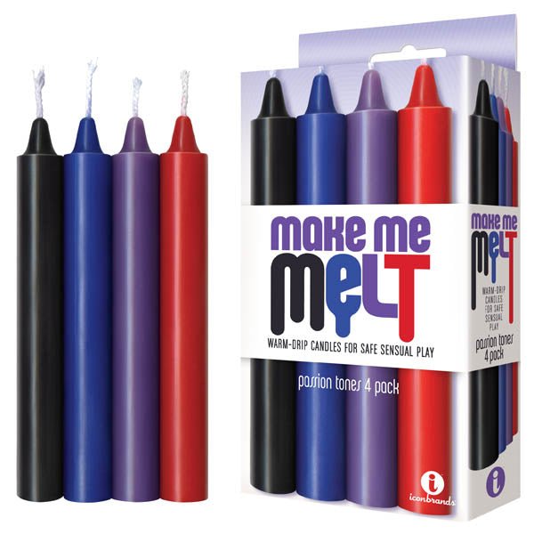 Make Me Melt Drip Candles - Passion - Passion Tones Drip Candles - 4 Pack - Silk and Sin