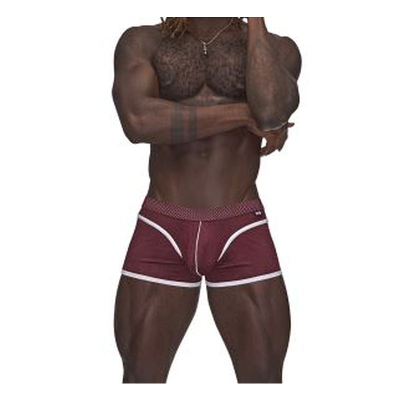 Male Power Sport Mesh Mini Short Burgundy - Silk and Sin