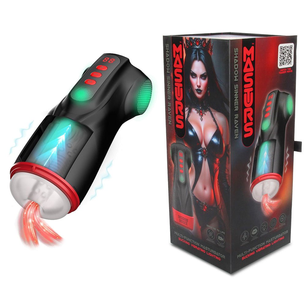 MASTURS Raven - USB Rechargeable Vibrating and Sucking Auto Stroker with Augmented Reality - Silk and Sin