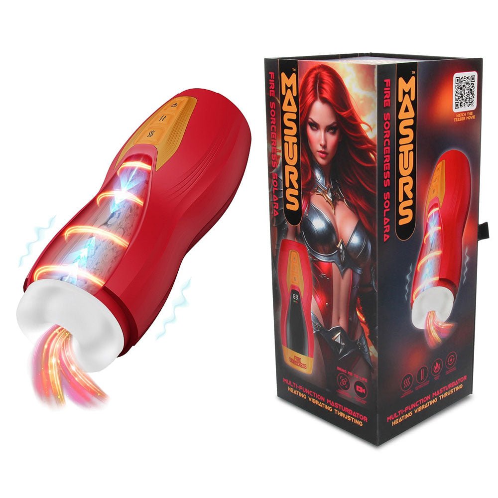 MASTURS Solara - USB Rechargeable Vibrating, Thrusting & Heating Auto Stroker with Augmented Reality - Silk and Sin