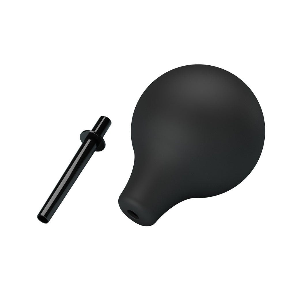 MR PLAY Anal Douche - Black - Black Unisex Douche - 224 ml Capacity - silkandsin