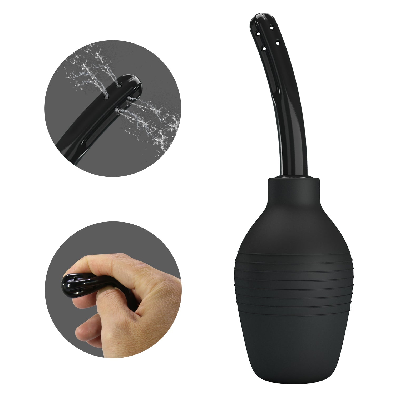MR PLAY Anal Douche - Black - Black Unisex Douche - 310 ml Capacity - silkandsin