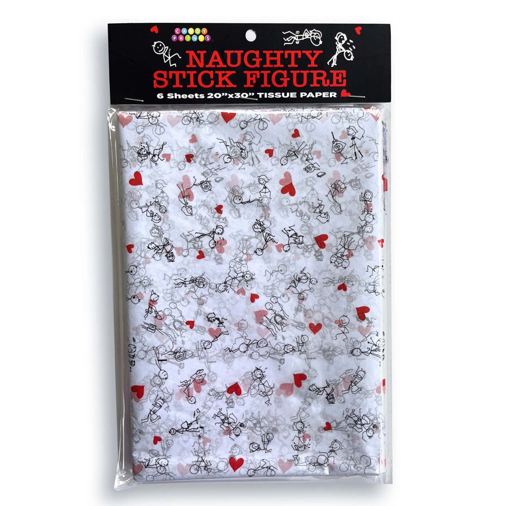 Naughty Stick Figure Tissue Paper Sheets - Novelty Decoration Sheets - 6 Pack - Silk and Sin