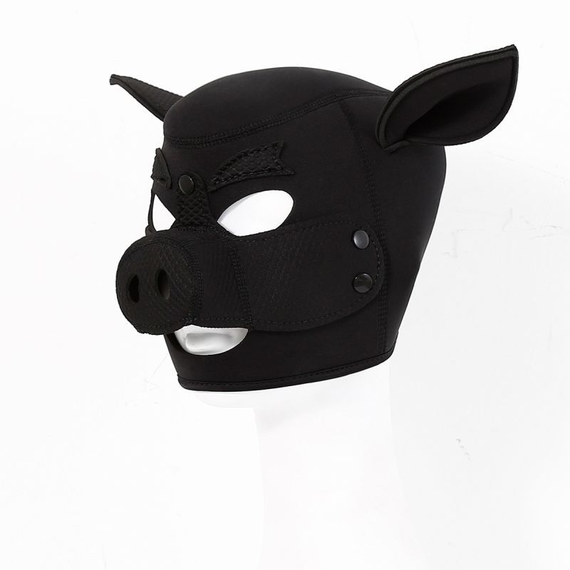 Neoprene Pig Mask Black - Silk and Sin