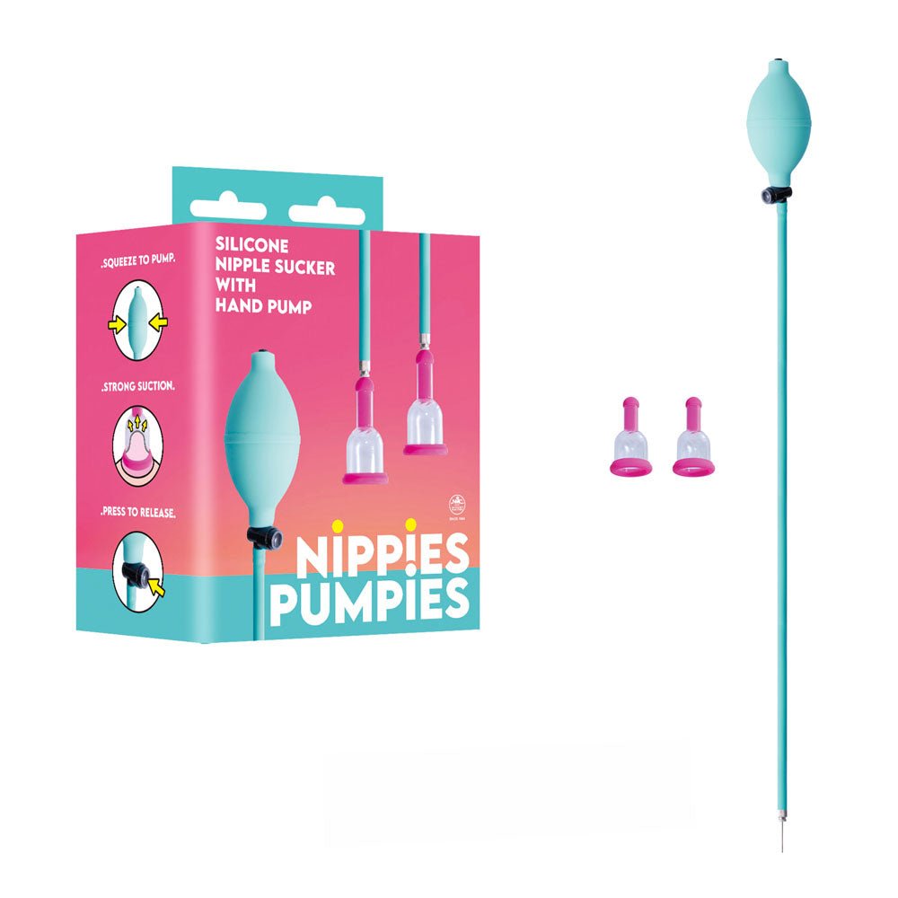 Nippies Pumpies - Teal - Teal Nipple Pump - Silk and Sin
