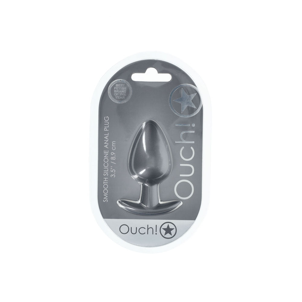 OUCH! Anal Plug - Large - Gun Metal - Gun Metal Grey 8.9 cm Large Butt Plug - Silk and Sin