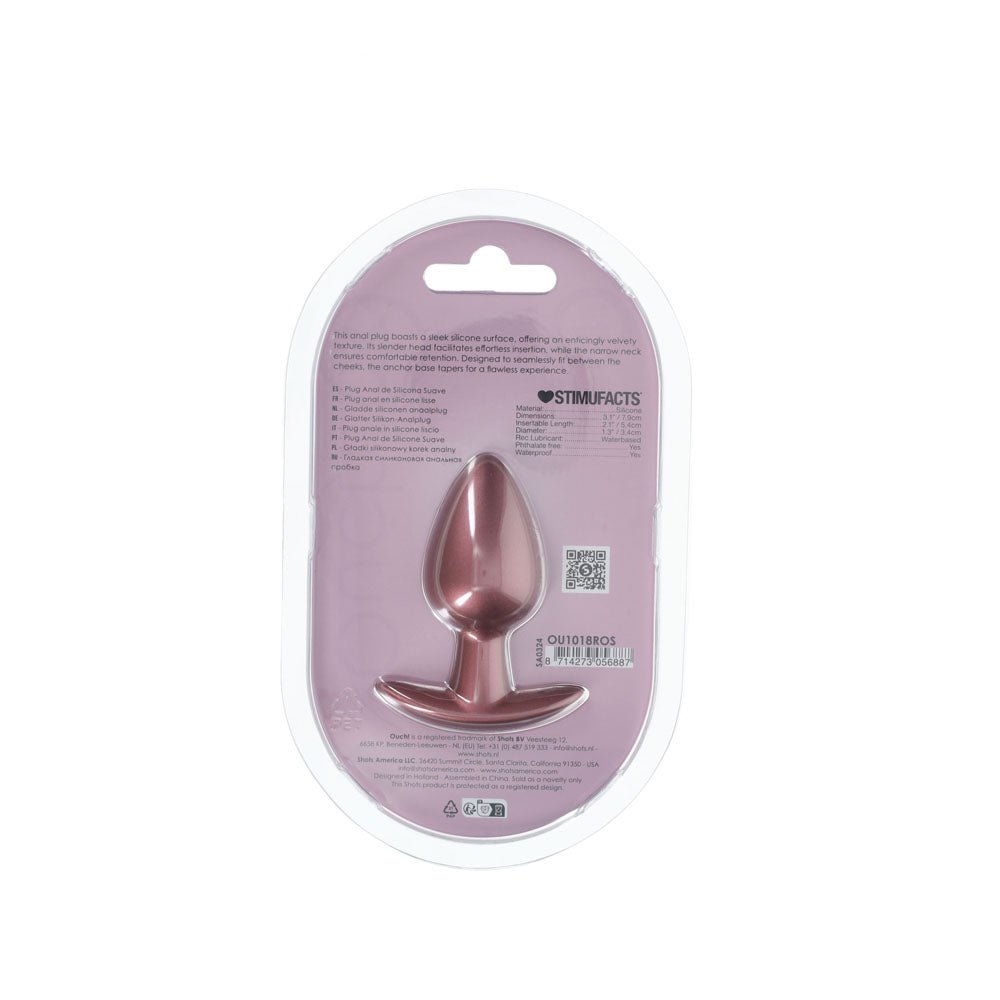 OUCH! Anal Plug - Medium - Rose Gold - Rose Gold 7.9 cm Medium Butt Plug - silkandsin