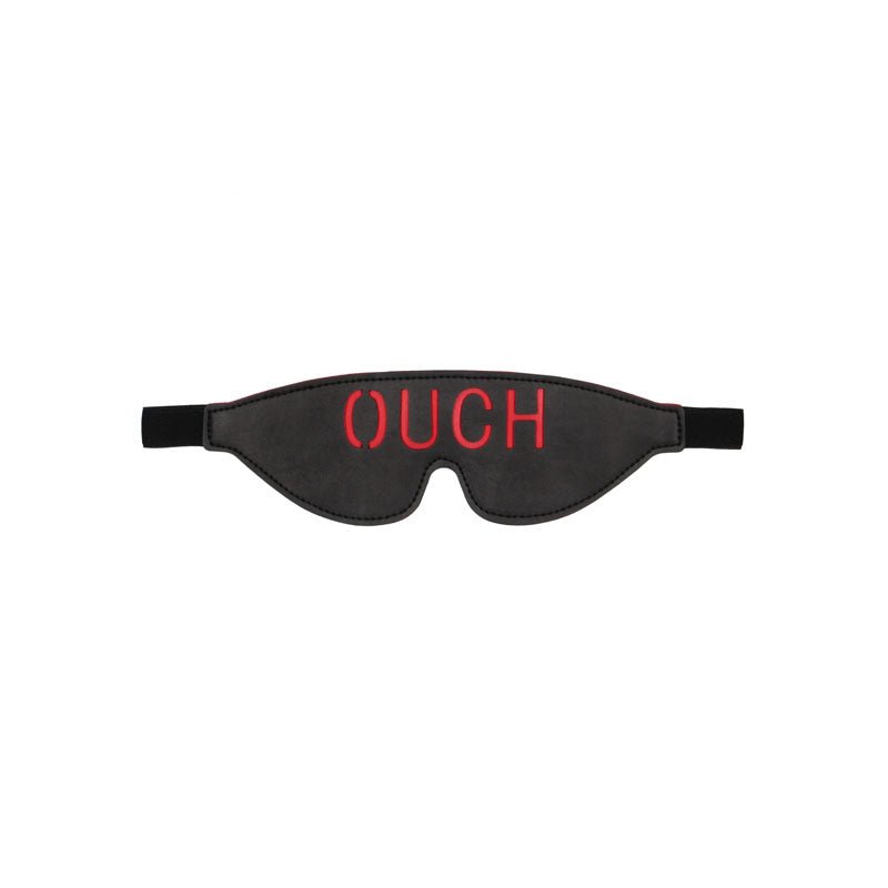 OUCH! Black & White Bonded Leather Eye - Mask ''Ouch'' - Black Eye Restraint - silkandsin