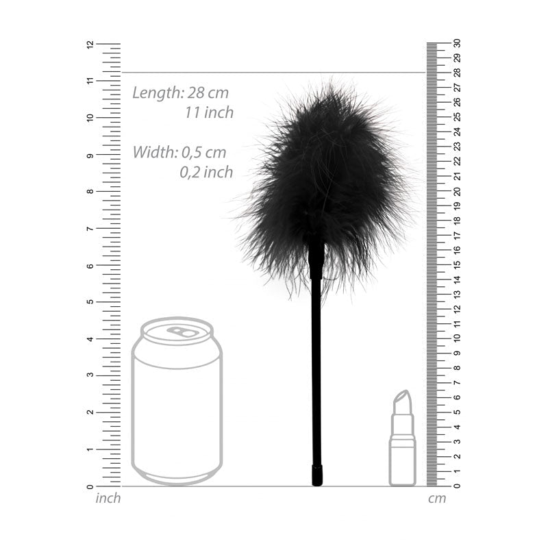 OUCH! Black & White Feather Tickler - Black Feather Crop - silkandsin