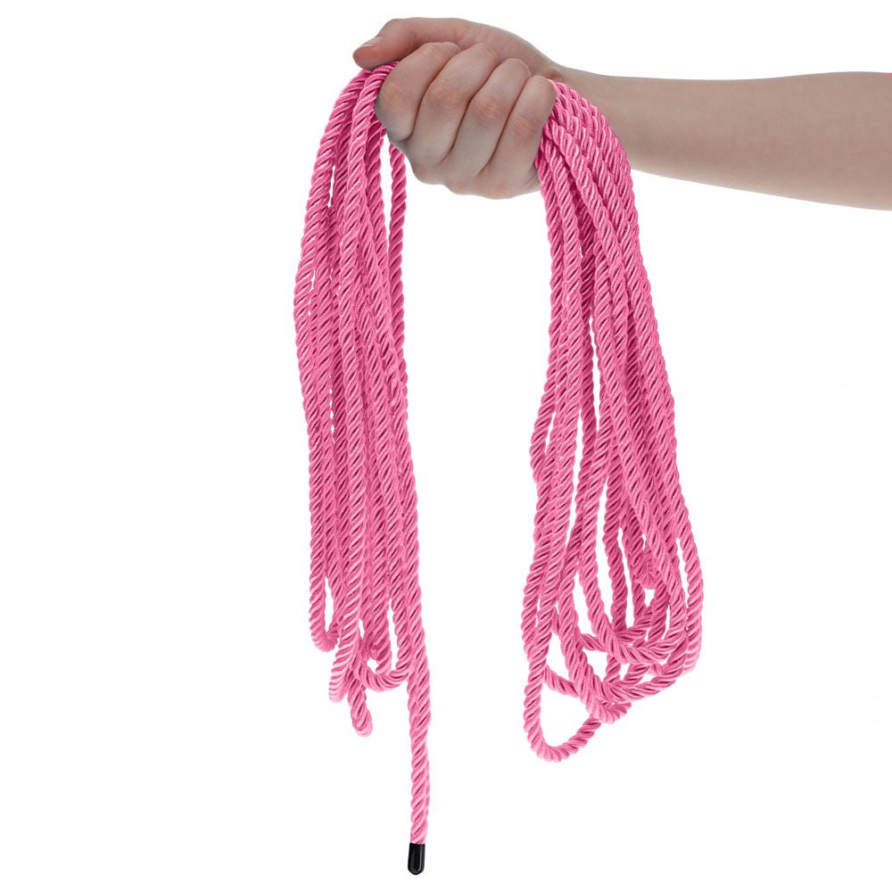 OUCH! Bondage Rope - 10 M - Pink - Pink Nylon Bondage Rope - 10 metre Length - Silk and Sin
