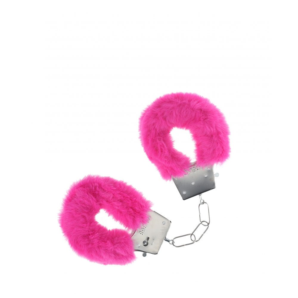 OUCH! Classic Fluffy Cuffs - Pink - Pink Fluffy Restraints - silkandsin