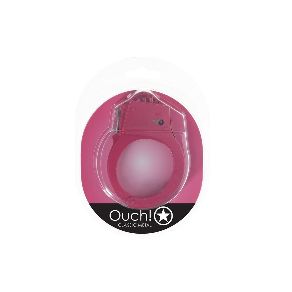 OUCH! Classic Metal Cuffs - Pink - Pink Restraints - Silk and Sin