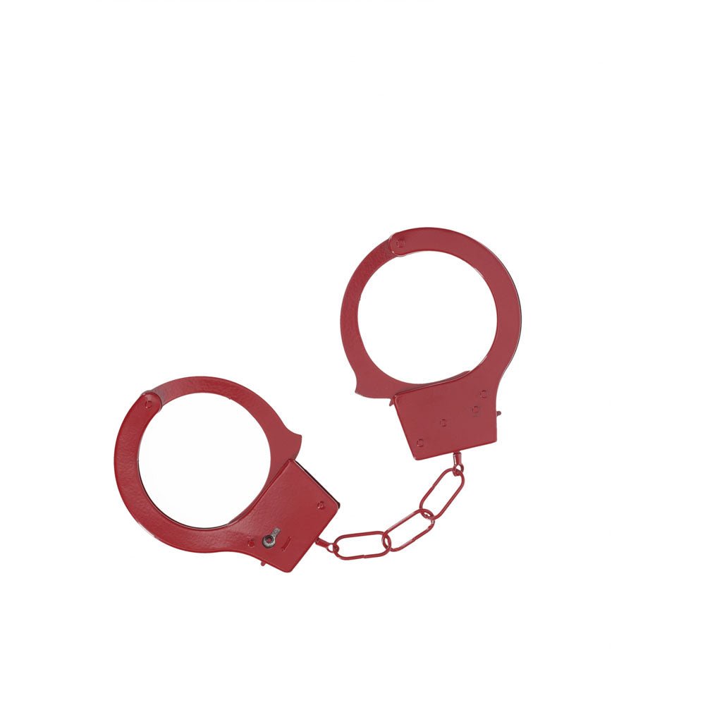 OUCH! Classic Metal Cuffs - Red - Red Restraints - Silk and Sin