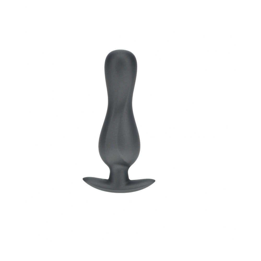 OUCH! Curvy Anal Plug - Gun Metal - Gun Metal Grey 11.7 cm Butt Plug - Silk and Sin